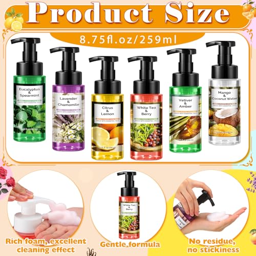 6 Pack Natural Foaming Hand Soap with Pump Care Moisturizing Liquid Fresh Flavor Foam Hand Wash Employee Appreciation Gift for Kitchen Bathroom Family Teacher Doctor 8.75 Fl oz