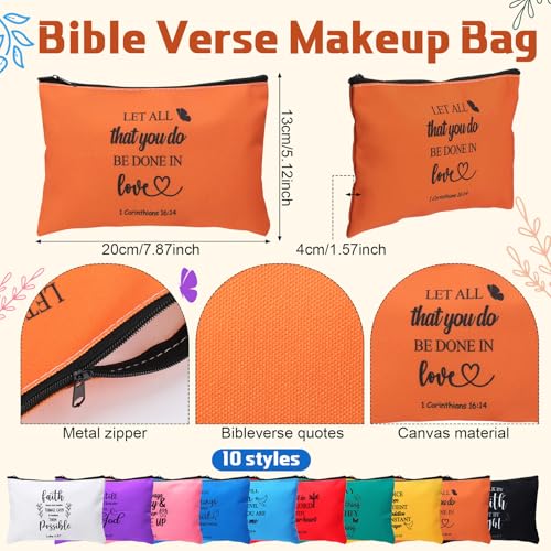 Patelai 80 Pcs 20 Sets Christian Gift Bulk for Women Scripture 16 oz Bible Verse Tumblers Makeup Bags Compact Mirrors Clear Gift Bags for Volunteer Ministry Religious Church Easter Party Favors