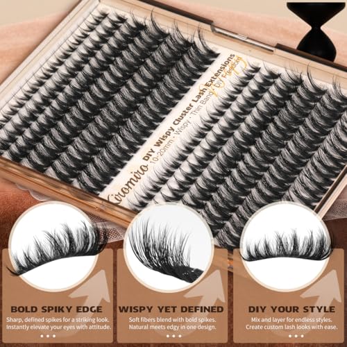 Kiromiro Lash Clusters Wispy Clusters Eyelash Extensions 10-20mm Fluffy Individual Lashes Extension DIY CC Curl Cluster Lashes Volume Eyelash Clusters
