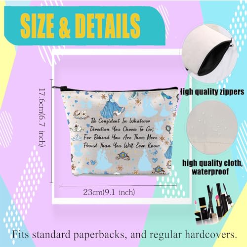 JYTAPP Character Cosmetic Makeup Bag Faily Cartoon Tales Princess Gift for Women Princess Cartoon Movie Travel Makeup Bag