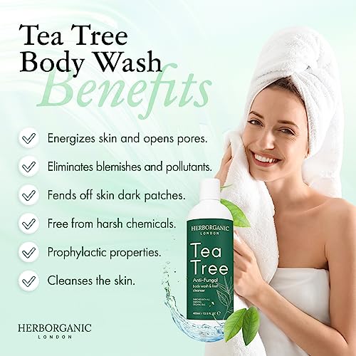 Tea Tree Body Wash - 400ml - Body Wash - Vegan, Odor and Foot Cleansing Shower Gel