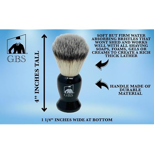 G.B.S Black Shaving Brush for Wet Shave Using Shaving Cream & Soap- Best Shave of Your Life for Safety Razor, Double Edge Razor, Straight Razor or Shaving Razor