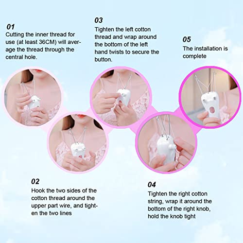 Threading Hair Removal, Hair Removal Device, Electric Threading Epilator USB Hair Remover for & Body Hair Removal with Cotton Thread Roll (Pinks)