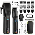 Professional Hair Clippers Trimmer Kit,Cordless Hair Clippers for Men,Barber Fading Clipper and Zero Gap T-Blade Trimmer Set with LED Display for Mens Gifts (Black)