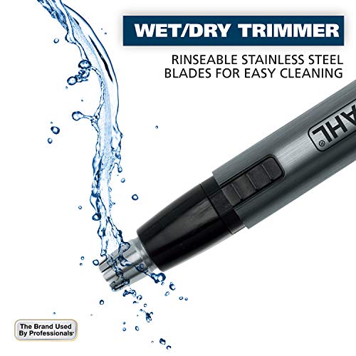 WAHL Micro Groomsman Personal Trimmer, Battery Powered | Rinseable Heads | Interchangeable Heads | For Facial Detailing | Model 05640-600