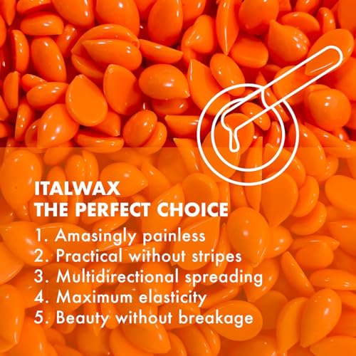 Italwax Top Line Coral Hard Wax Beads 1.65 lb (750 g) ? Creamy Strong Grip Wax for Bikini & Coarse Hair, Suitable for Sensitive Skin, Professional Use ? Made in Italy