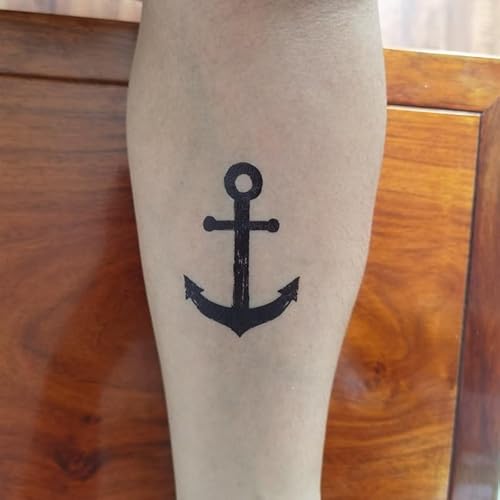 Anchor Ship Temporary Tattoo Sticker Waterproof Fake Tatoo Men Women Adult Boys Teens Body Art 10.5X6cm Set of 12 (SF297)