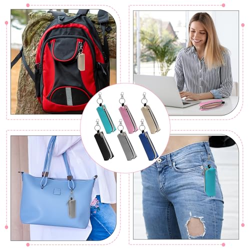 6 Pcs Lip Balm Sleeve Pouch Portable Lipstick Holder Bag Clip-on Makeup Travel Accessories Great Stuffers Gift for Women