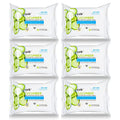 Epielle Cucumber Makeup Remover Wipes, Gentle Daily Facial Cleanser Towelettes, Remove Dirt, Oil & Waterproof Mascara, Stocking Stuffers, 30 Count (Pack of 6)