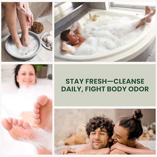 Tea Tree Oil Soap Body Wash with Peppermint for Foot & Body, Antifungal & Antibacterial Support Cleanser, Helps Soothe Ringworm, Athlete¡¯s Foot, Jock Itch, Acne & Body Odors