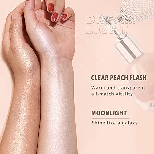 NewBang 2Pcs Highlighter Powder Spray,Glitter High Gloss Powder,Shimmer Sparkle Powder Makeup Spray, for Face Body Cosmetic