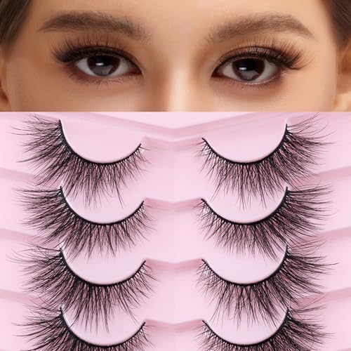 Eyelashes Cat Eye Strip Lashes Natural Look Lashes Wispy Fluffy Fairy Eyelash Wispy False Mink False Eyelashes