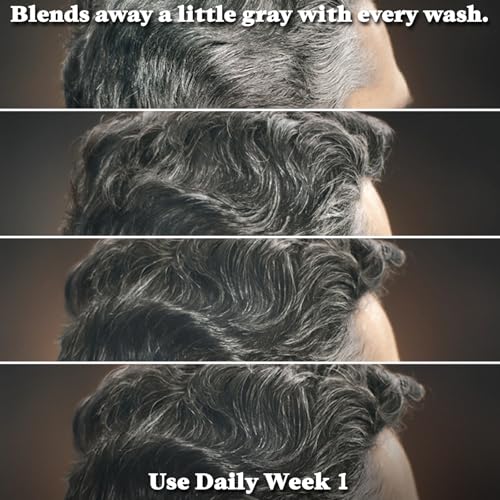 SHAMPOO Just for Men Control GX Grey Reducing for Lighter Shades of Hair, Blonde to Medium Brown, Gradual Hair Color with Keratin, 4 Fl Oz - Pack of 3 (Packaging May Vary)