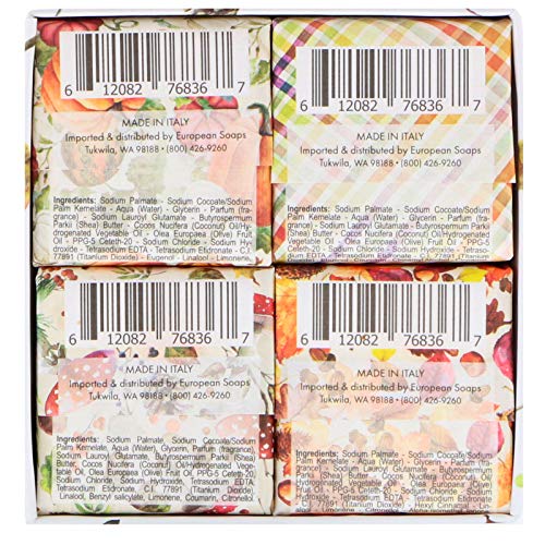 Via Mercato Natale Shea Butter Soap Boutique Luxury Gift Box (Set of 4, 50g Each) - Autunno
