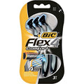 Bic Flex 4 Comfort Men's Razors - Pack of 3 Disposable 4-Blade Razor - with Lubricating Strip for A Smooth And Precise Shave