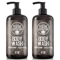 Viking Revolution Men's Body Wash - Eucalyptus Peppermint Body Wash for Men - Mens Natural Body Wash with Vitamin E and Rosemary Oil - Mens Shower Gel Liquid Soap - Peppermint Mens Bodywash (2 Pack)