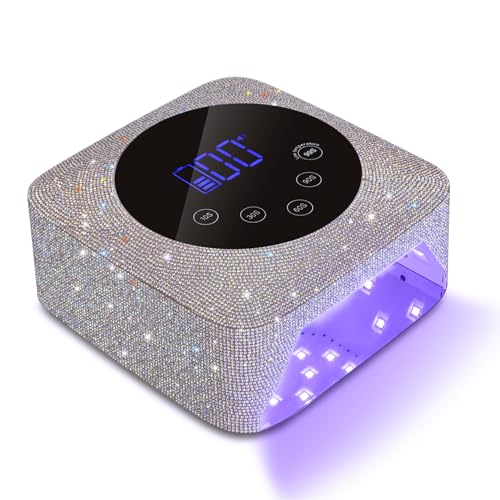Cordless UV LED Nail Lamp,72W Rechargeable UV Light for Gel Nails with 5 Timer Setting Quick Dry Curing Lamp with Display Auto Sensor for Salon & Home(AB Diamond)