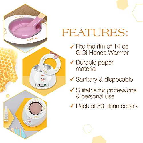 GiGi Clean Collars for 14-Ounce Wax Warmers, 50 Pieces
