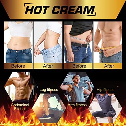 Hot Sweat Cream, Fat Burning Creams for Belly Natural Weight Loss Cream Weight Loss Workout Enhancer for Women and Men Cellulite Treatment for Thighs Legs Abdomen Arms and Buttocks