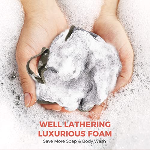 ZOMCHI 3 Pack Exfoliating Washcloth, Premium Facial and Body Wash Cloths with Softness and Scrubbing Two Sides, Bath Cloths for Women and Men (Smoke)