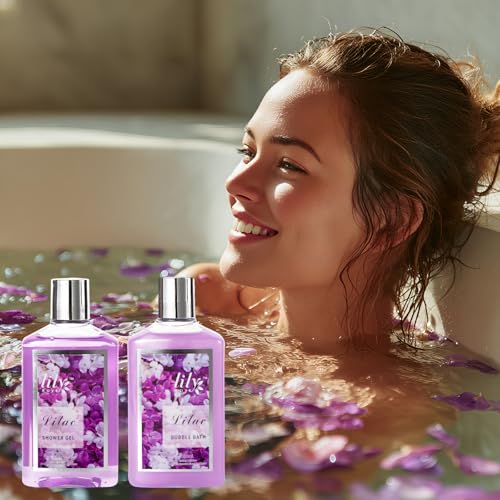 Mothers Day Gifts for Women - 9 Pcs Lavender Bath and Body Gift Basket Set for Women, Gift Baskets | Christmas, Birthday, Valentines Day Gift for Her, Perfect Gift for Mom All Occasion Gifts for Her