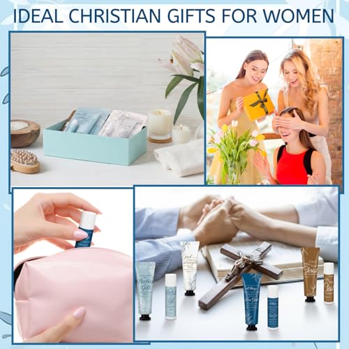 Leelosp Christian Religious Gifts for Women - God Says You Are - Mini Hand Cream and Lip Balm Birthday Gift for Women Sister Friend Daughter Mom Grandma Female Coworker(Bright Color,16 Packs)
