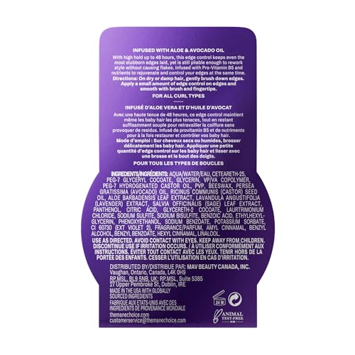 The Mane Choice The Alpha 48H Edge Control, 2 Oz, Smoothes & Nourishes Edges, Hair Gel for Coily, Wavy & Curly Hair, Infused with Pro-Vitamin B5, Aloe & Avocado Oil, Adds Brilliant Shine, Non-Flaking