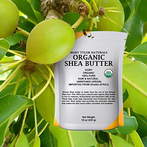 Mary Tylor Naturals Organic Shea butter 2 lb ? USDA Certified Raw, Unrefined, Ivory From Ghana Africa ? Great for Hair, Skin and DIY projects