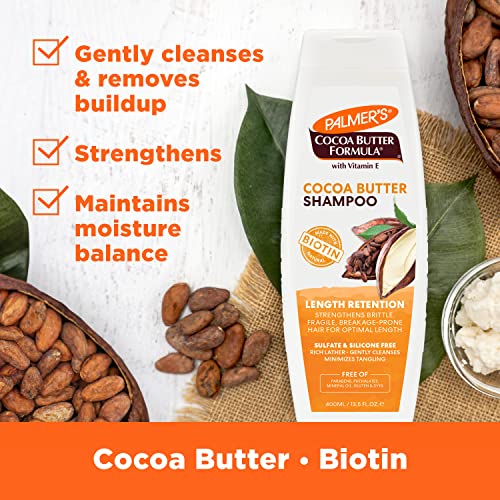 Palmer's, Cocoa Butter Formula Biotin Length Retention Shampoo, 13.5 Fl Oz (Pack of 2)