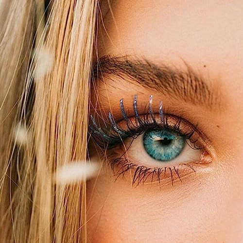 Diamond False Eyelashes with Glitter Rhinestones for Makeup Eyelash Clusters Extensions Individual Lashes Cluster DIY for Cosplay Party Stage