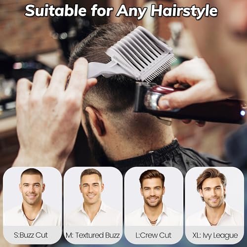 A 4-in-1 Detachable Blend Friend Fade Comb Set, Blend Friend, Barber Fade Comb, Uitable for Home, Salon Use, Compatible with all Hair Cutting Shears and Barber Tools (Grey New)