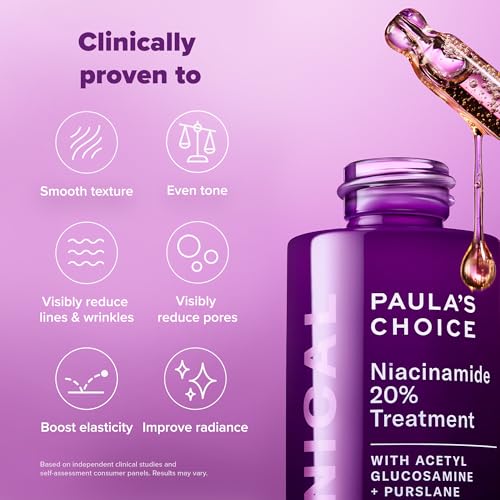 Paula's Choice CLINICAL 20% Niacinamide Vitamin B3 Concentrated Face Serum, Anti-Aging Serum for Face, Treatment for Discoloration & Minimizing Large Pores, Fragrance-Free, 0.67oz
