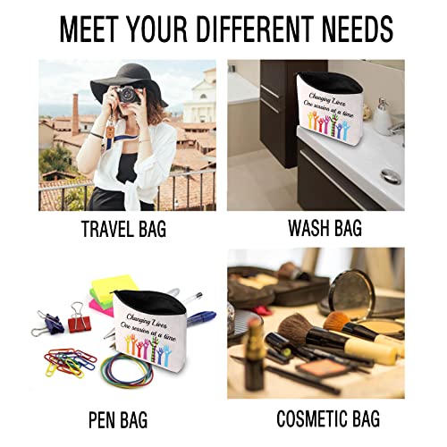 JXGZSO ABA Therapist Gifts Changing Lives One Session At A Time Makeup Bags ABA Therapy Gifts (One Session bag)