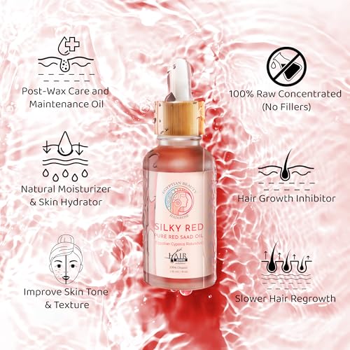 100% Egyptian Cyperus Rotundus All Natural Hair Removal Oil | Pure Red Saad Oil Concentrate | Post-Wax Care | Skin Nourisher | Original Scent | Made in the USA.