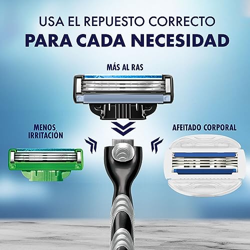 Gillette Mach3 Replacement Razor Blade Cartridges, 2 Count, Beige, Men's Adult Males, 2 Blades, 2 Pieces