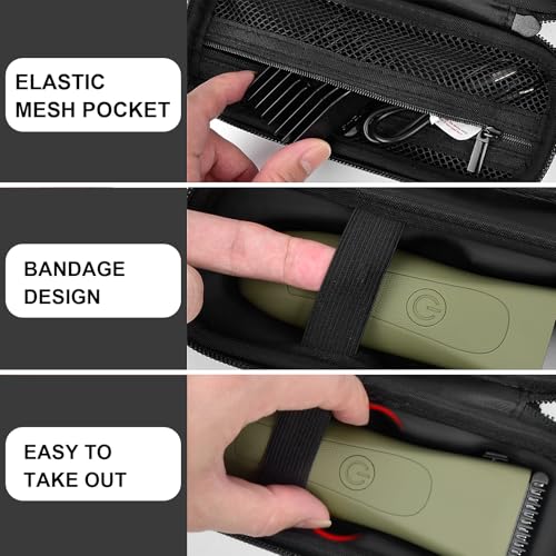 PAIYULE Case for MANSPOT for Meridian Body Hair Trimmer for Men, Electric Beard Shaver Storage Holder for LADYSPOT Pubic Razor and Extra Blade Heads- Box Only (Black)