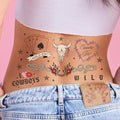 xo, Fetti Realistic Western Temporary Tattoos - 38 pcs | Rodeo Bachelorette, Birthday Favors, Cowgirl Party Accessory, Wild West Fake Tats