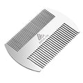 AhfuLife Metal Hair&Beard Comb - EDC Credit Card Size Comb Perfect for Wallet and Pocket - Anti-Static Dual Action Beard Combs - Presented in Gift Box (Stainless Steel Combs)