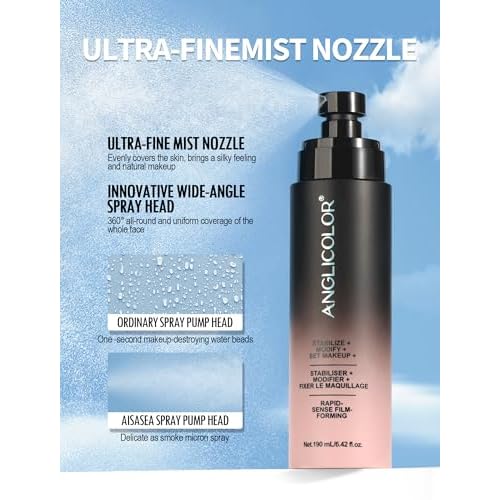 Anglicolor Setting Spray,Matte Finish,Hydrating,Long-Lasting Face Ultra Fine Mist for up to 16HR Wear,Vegan & Cruelty-Free