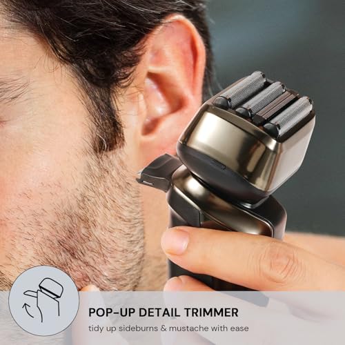 YHC Electric Razor for Men - 4-Blade Electric Foil Shaver with Pop-Up Trimmer, Waterproof, Wet & Dry Use, Cordless & Rechargeable