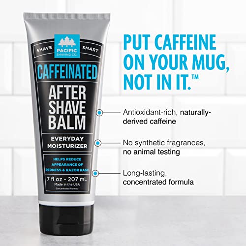 Pacific Shaving Company Caffeinated Shaving Cream & Aftershave Set - Shave Kit for Men - Antioxidant + Caffeine Enriched Shave Cream + Aftershave Lotion (7 Oz, 2x Each)