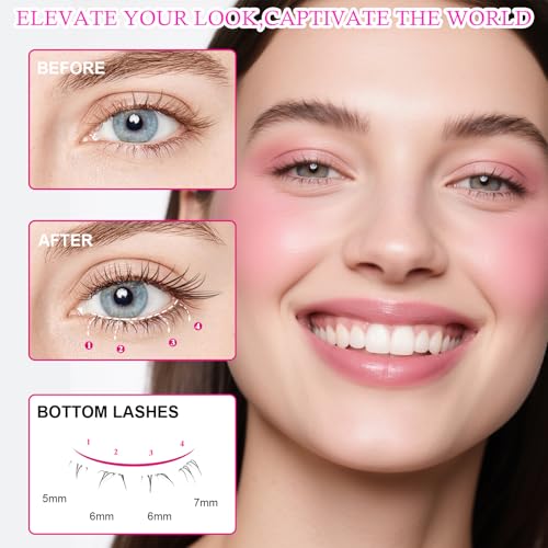 Cateye Bottom Lash Clusters DIY lash Extensions Lower Individual Lashes Cat Eye Bottom Cluster Lashes Bottom Eyelashes Clear Band