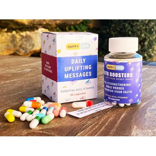 Faith Boosters 60 Daily Bible Verses in a Bottle - Scripture Cards Jar - Morning Devotional - Christian Gifts for Women or Men - Easter Present