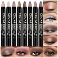 8Pcs Cream Eye Shadow Brightener Stick Makeup Set, Champagne Pearl Taupe Bronze Cocoa Stone Putty Smoky Amethyst Shimmer Matte Eyeshadow Eyeliner Pencil Applicator Stick Palette Makeup for Older Women