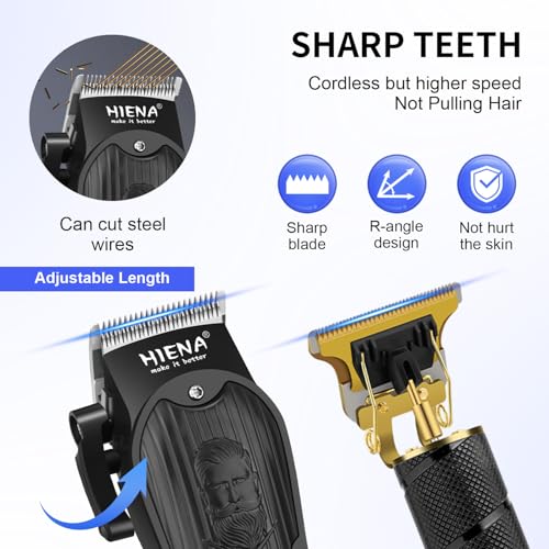 HIENA PRO Professional Hair Clippers Set for Men,Cordless Rechargeable Trimmers Kit and Clippers Set, Haircut Clippers, Barbers with LED Display, Gifts for Men