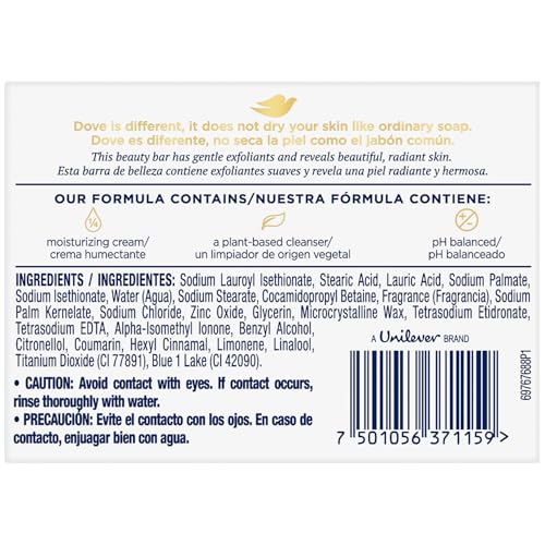 Dove Soap, Gentle Exfoliating Beauty Bar 8-Pack ? 3-in-1 Moisturizing Face, Body & Hand Soap, 4.75 Oz Ea