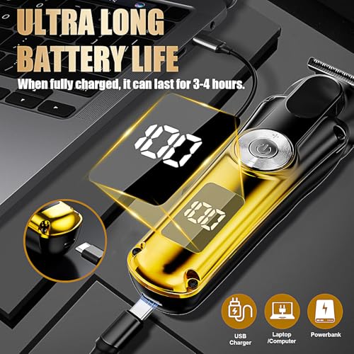 6-in-1 Hair Clipper Beard Trimmer for Men, IPX6 Waterproof Electric Shaver Razor&Cordless Hair Clipper Grooming Kit Hair Trimmer for Nose, Body, Face and Mustache, Gifts for Men