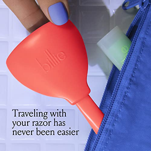 Billie Women's Razor Refill Blades 5-Blade Cartridges 4 Count & Billie 5-Blade Women's Razor Travel Case Coral