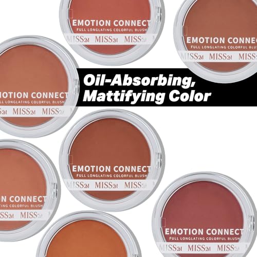 Velvet Powder Blurring Blush with Sheer to Medium Buildable Color and Dewy Glow| Emotion Connect Cosmetics: 06 Adoring Hazelnut, 0.35 Oz