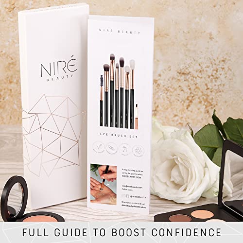 Nir? Eye Brush Set - Award Winning Eye Makeup Brushes for Eyes and Brows Including Eye Shadow Brush Set, Eyebrow Brush and Tweezers Rose Gold